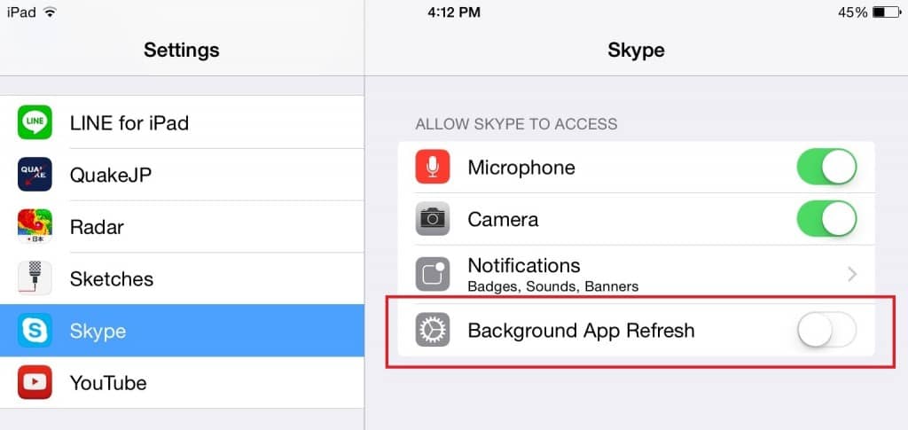Background apps