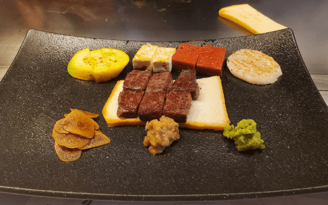 Kobe beef and various sides