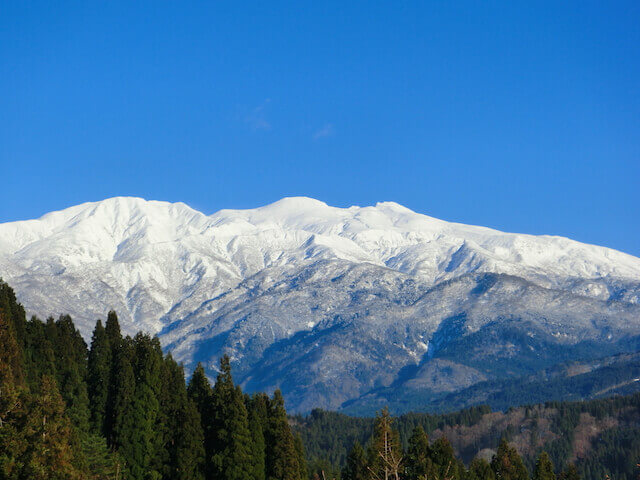 View of the Mt. Hakusan Mountain Range