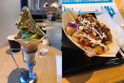 takoyaki and ice cream