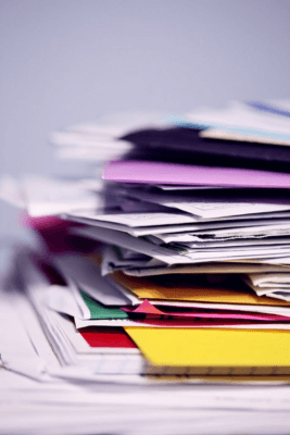 A stack of documents