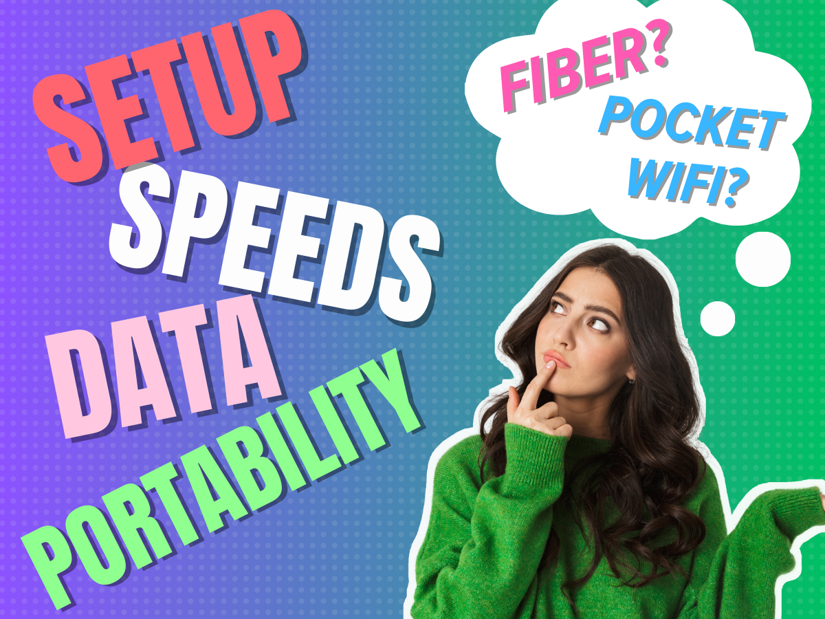 a girl thinking about fiber vs pocket wifi