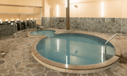 Gourd-shaped bath at Hyotan Onsen