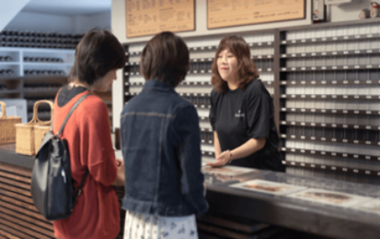 Women at check-in desk at Hyotan Onsen