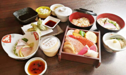 Set meal at Hyotan Onsen