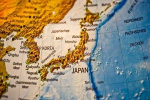 Japan globe map