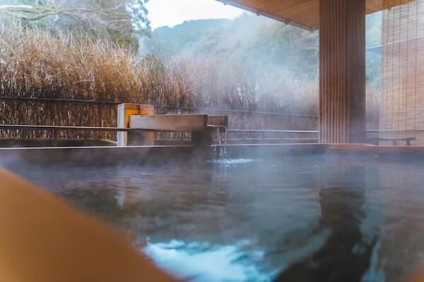 Getting in the onsen