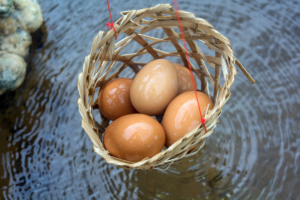 Boiled egg at onsen